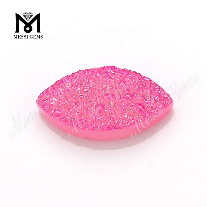 Perline Druzy di agata naturale di colore rosa all'ingrosso