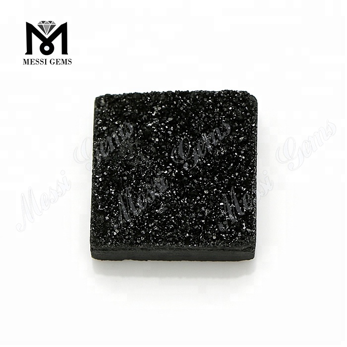 Druzy Pietra Nera Forma Quadrata 12x12mm Druzy Naturale Per Gioielli