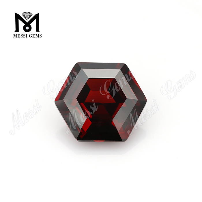 Pietre a forma esagonale Pietre diamantate con zircone sintetico color granato