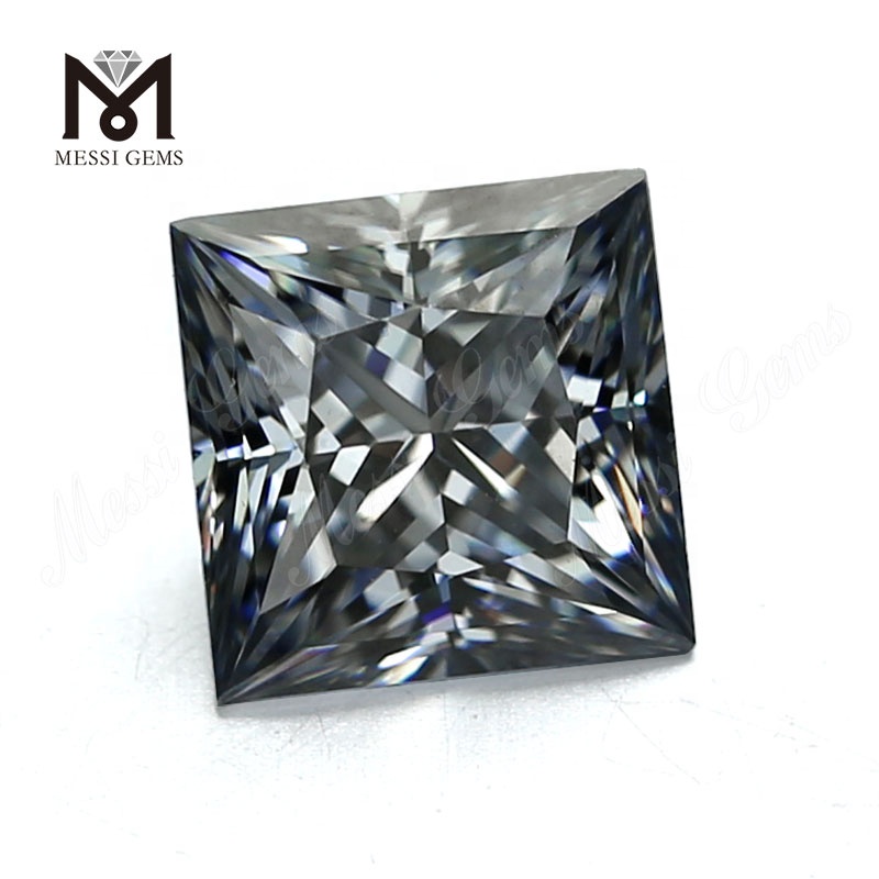 Sciolti diamanti artificiali Square Princess Grey Moissanite Stone