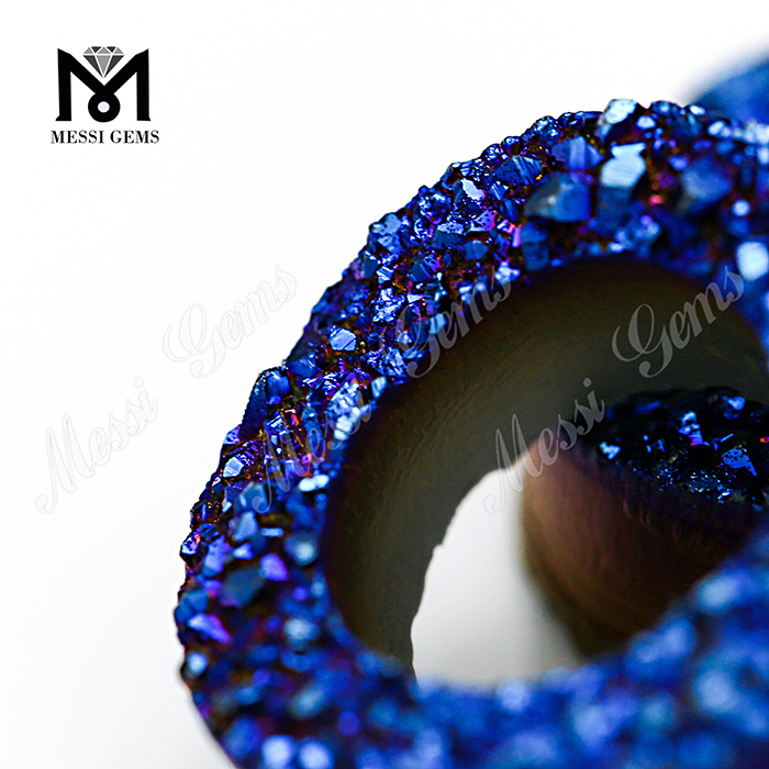 Pietra preziosa sciolta Agata Druzy Beads 10mm Blue Druzy Stone
