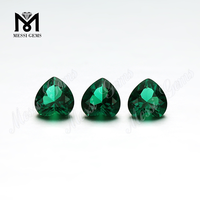 Prezzo smeraldo a forma di cuore smeraldo creato all'ingrosso per carato