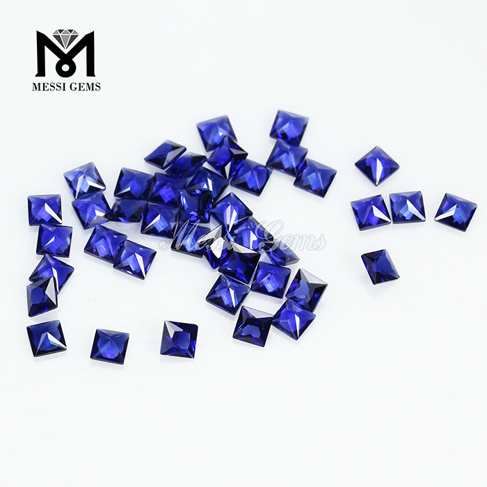 3*3 corindone blu zaffiro di forma quadrata 34#