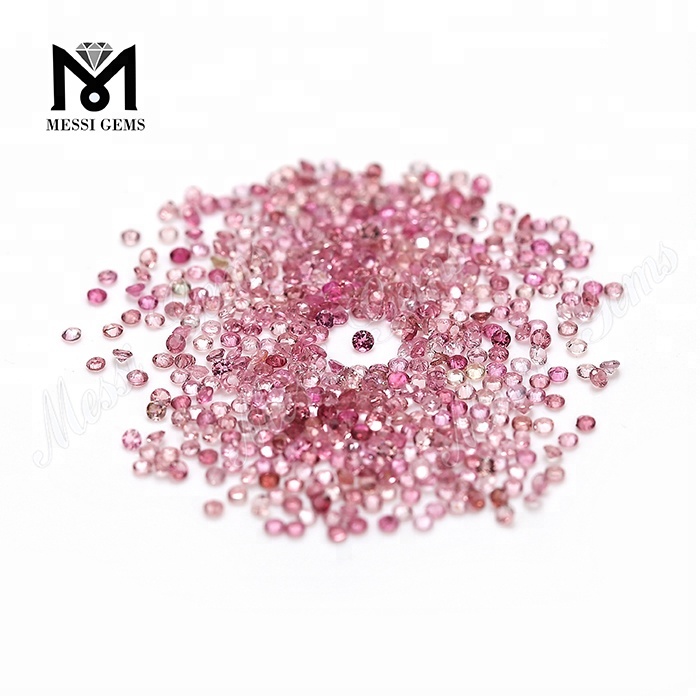 Pietre preziose di tormalina di calcedonio rosa naturale di forma rotonda allentata da 1,4 mm