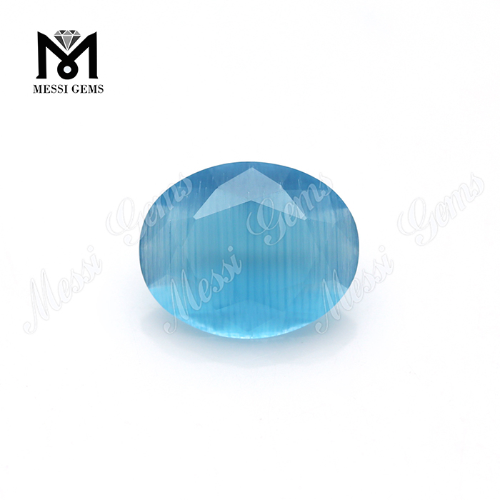 Pietra di vetro blu occhio di gatto di cristallo rotondo di Wuzhou