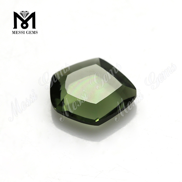 prezzo all'ingrosso del vetro sintetico della pietra di vetro verde di forma esagonale 9x10mm