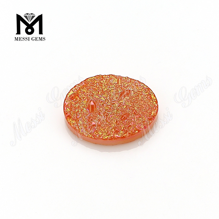 Pietre preziose naturali dell'agata di Druzy di colore arancione di forma ovale