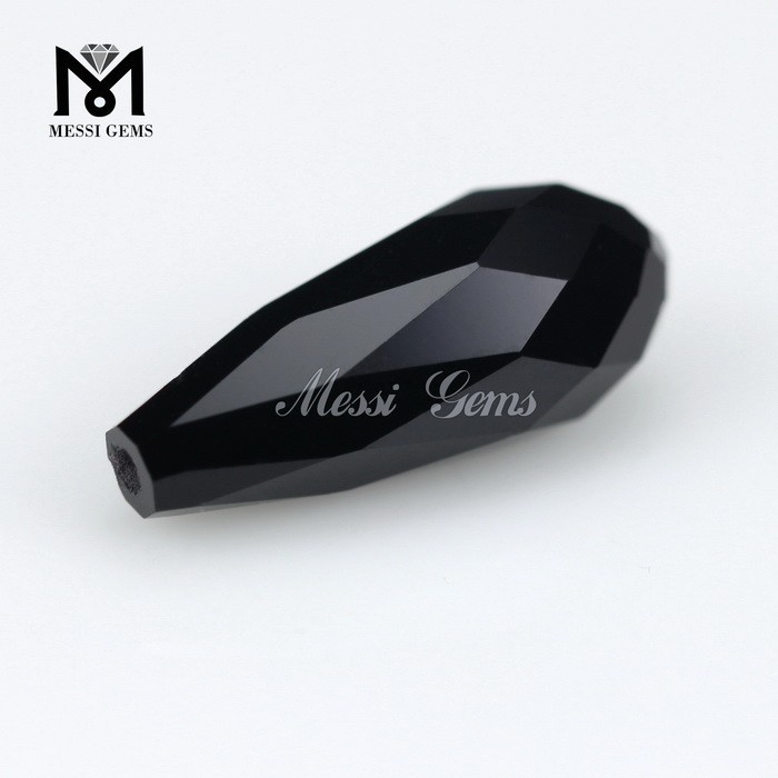 Pietra di vetro nera a forma di goccia 6 x 15
