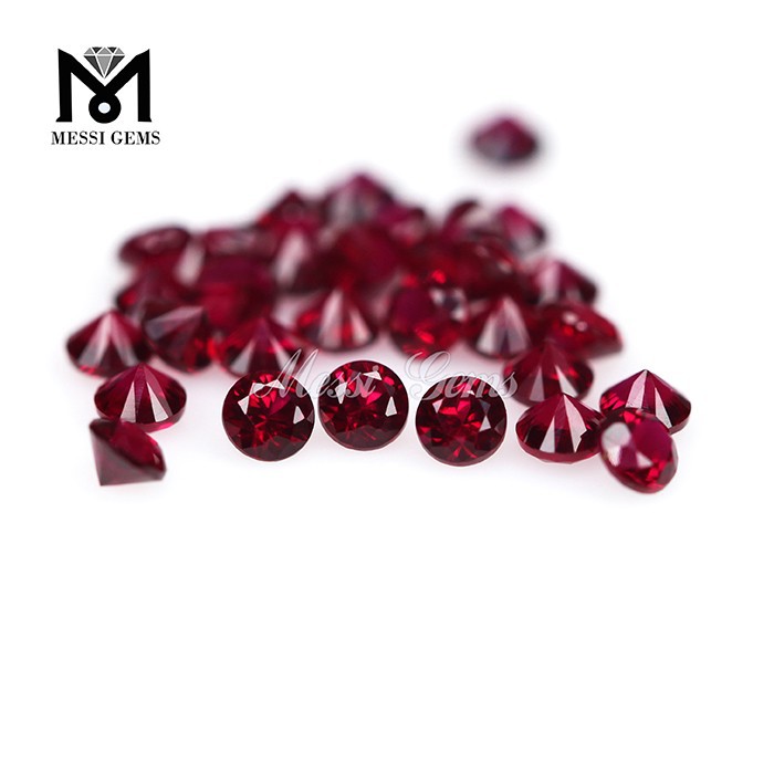 Rotonda brillante non tagliata 8# pietra preziosa di corindone rosso all'ingrosso pietra di rubino