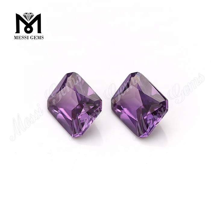 pietra di corindone sintetico di alessandrite a taglio ottagonale 8x10mm che cambia colore