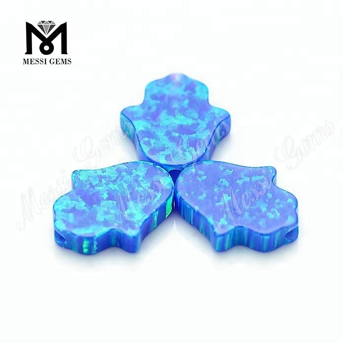 Pietra preziosa di Hamsa opalina sintetica blu 11 x13 x 2,5 mm