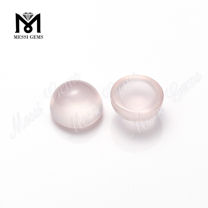 Pietre preziose cabochon rotonde Pietre di quarzo rosa naturali sciolte