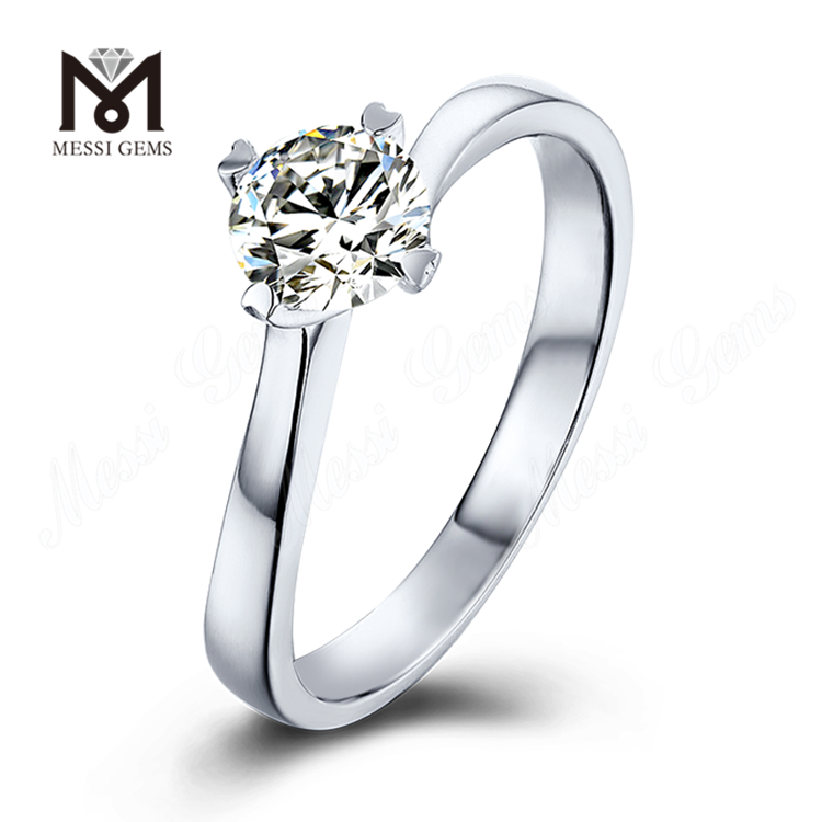 Anelli in argento sterling 925 da matrimonio con diamante moissanite da 1 carato minimalista Messi Jewelry