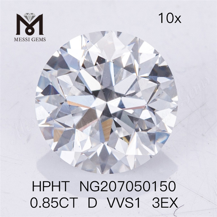 Diamante da laboratorio HPHT da 0,85 ct D VVS1 3EX Diamante artificiale HPHT
