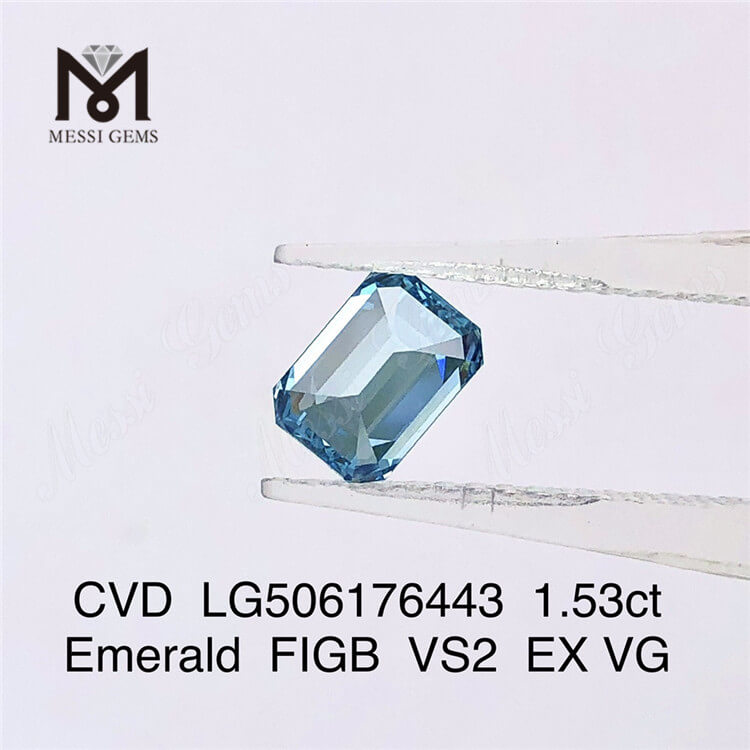 Prezzo all'ingrosso di diamante blu con taglio smeraldo da 1,53 ct