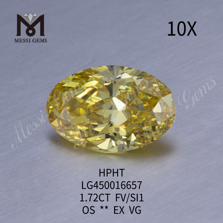 Diamante FVY OVAL BRILLIANT da 1,72 ct SI1 da laboratorio
