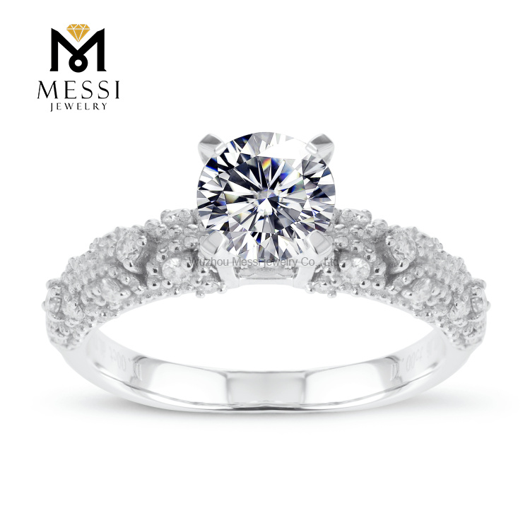 1 carato in oro bianco 14K 18K ultime donne anello in oro moissanite da sposa