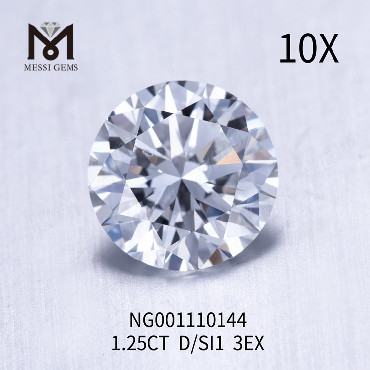 Diamante coltivato in laboratorio D RD da 1,25 ct SI1 EX Cut Grade