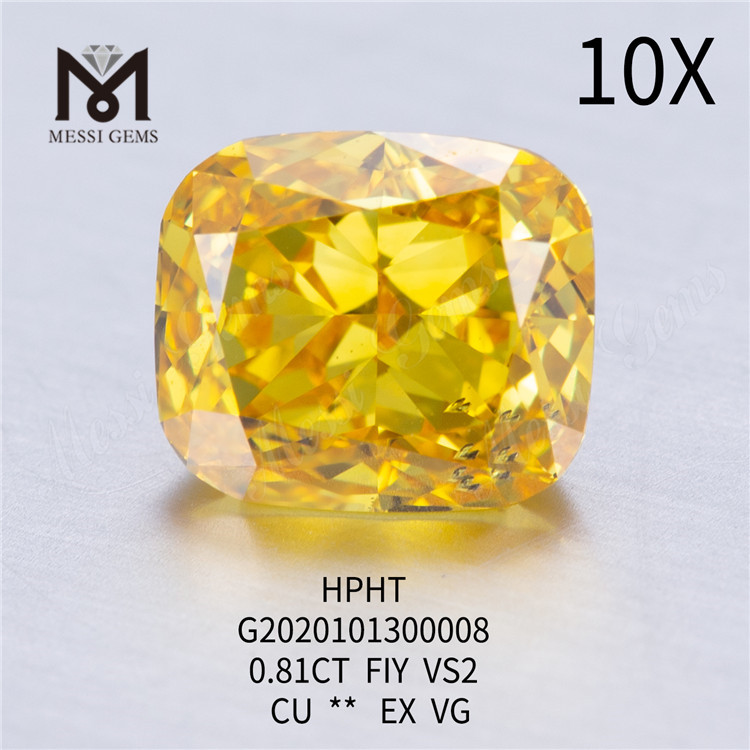 Diamante da laboratorio FiY da 0,81 ct Taglio a cuscino VS2