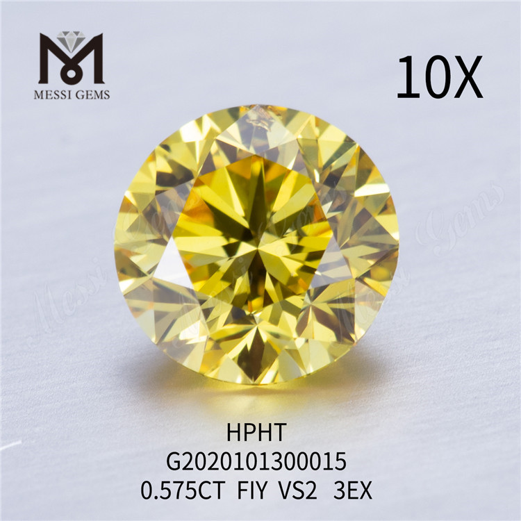 Diamante rotondo coltivato in laboratorio da 0,575ct FIY VS2 3EX