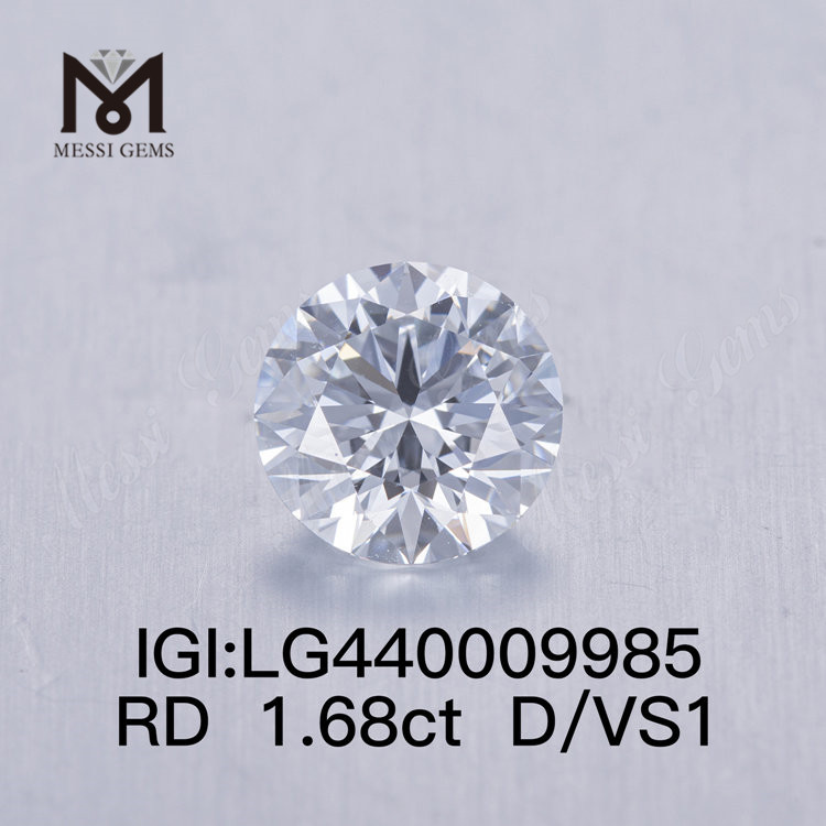 Diamante coltivato in laboratorio IDEAL D VS1 da 1,68 carati Rotondo
