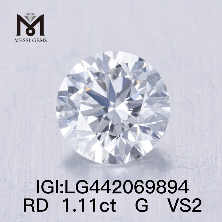 Diamanti da laboratorio BRILLIANT IDEAL 2EX rotondi da 1,11 carati G VS2