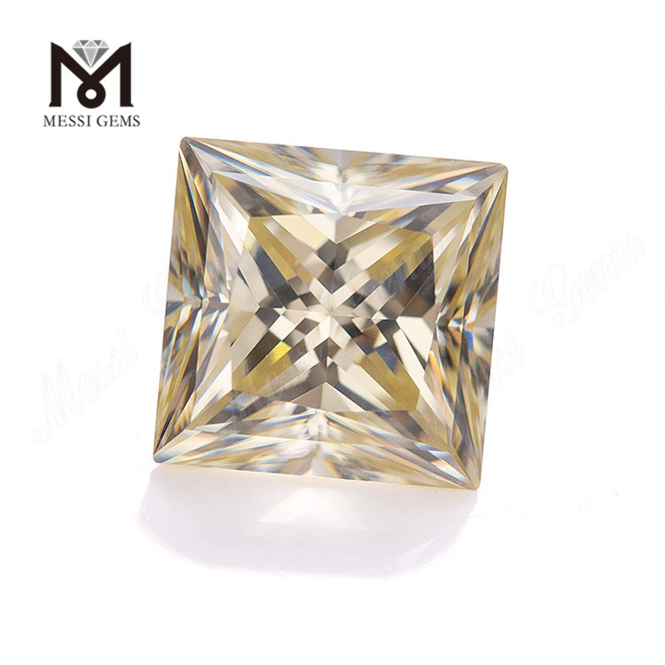 Prezzo di fabbrica di pietra sciolta all'ingrosso 7*7mm Moissanite sintetica gialla tagliata a prezzi