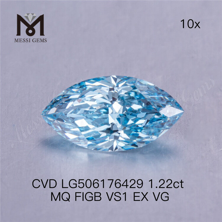 Diamante sintetico blu da 1,22 ct Diamante da laboratorio VS1 IGI