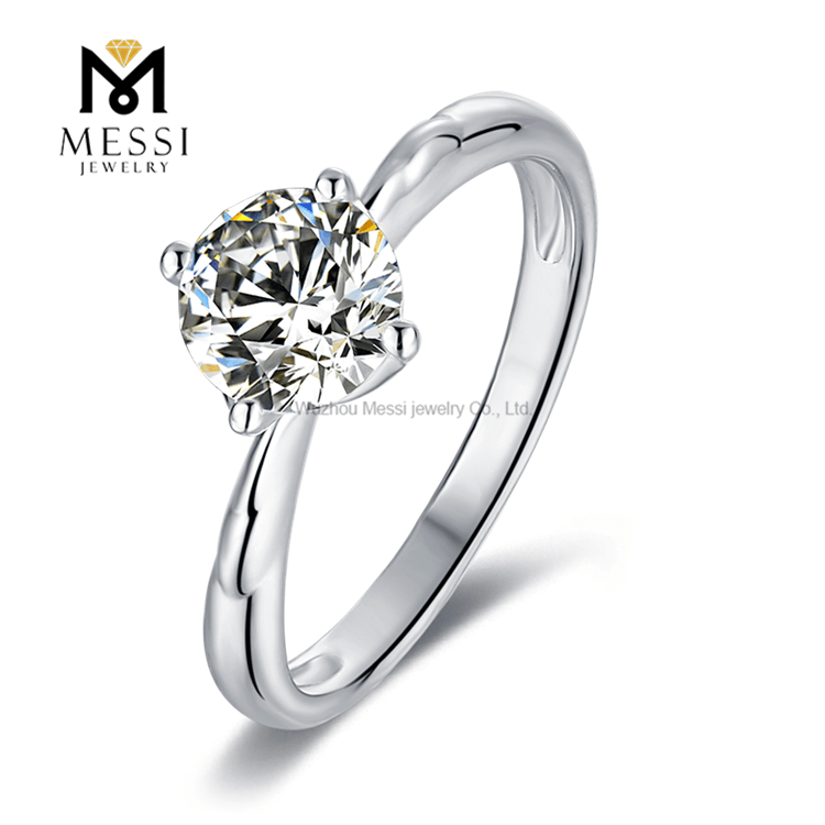 Anelli in vero argento 1ct Moissanite Anelli per le donne