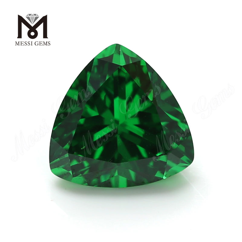 Prezzo all'ingrosso Trilioni di Taglio 10x10mm Verde Cubic Zirconia Loose CZ Stone