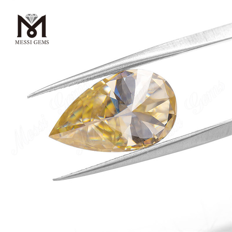 Moissanite sintetica a forma di pera gialla di pietra sintetica all'ingrosso 9x15mm