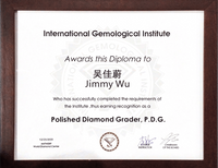 Certificati di selezionatore di diamanti lucidati IGI