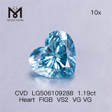 Diamanti da laboratorio sciolti da 1,19 ct Diamante taglio cuore blu VS2