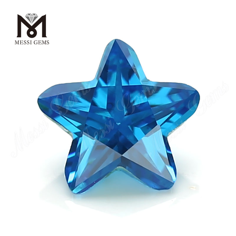 pietre di zirconia cubica a forma di stella di zaffiro 7 * 7mm gemme sciolte CZ