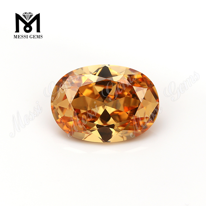 commercio all'ingrosso 13x18mm ovale cz cabochon champagne cubic zirconia
