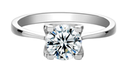 Messi Gemme Engagement 1 Carat Moissanite Diamante 925 sterling argento anelli donne per matrimonio