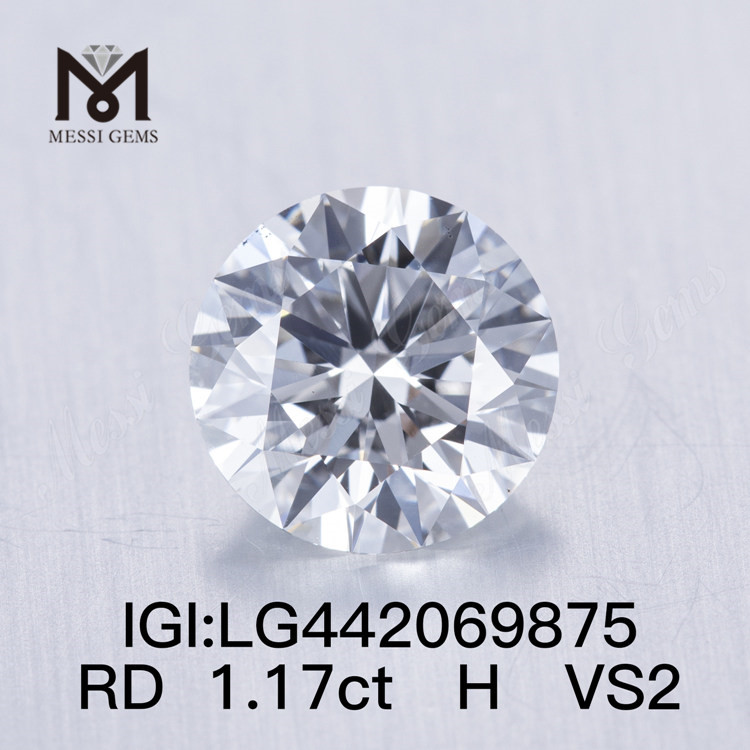 1,17 carati H VS2 IDEAL ROUND BRILLIANT diamante coltivato in laboratorio