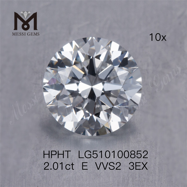 Diamanti 2.01CT E VVS HPHT Diamanti da laboratorio con taglio RD prezzo di fabbrica