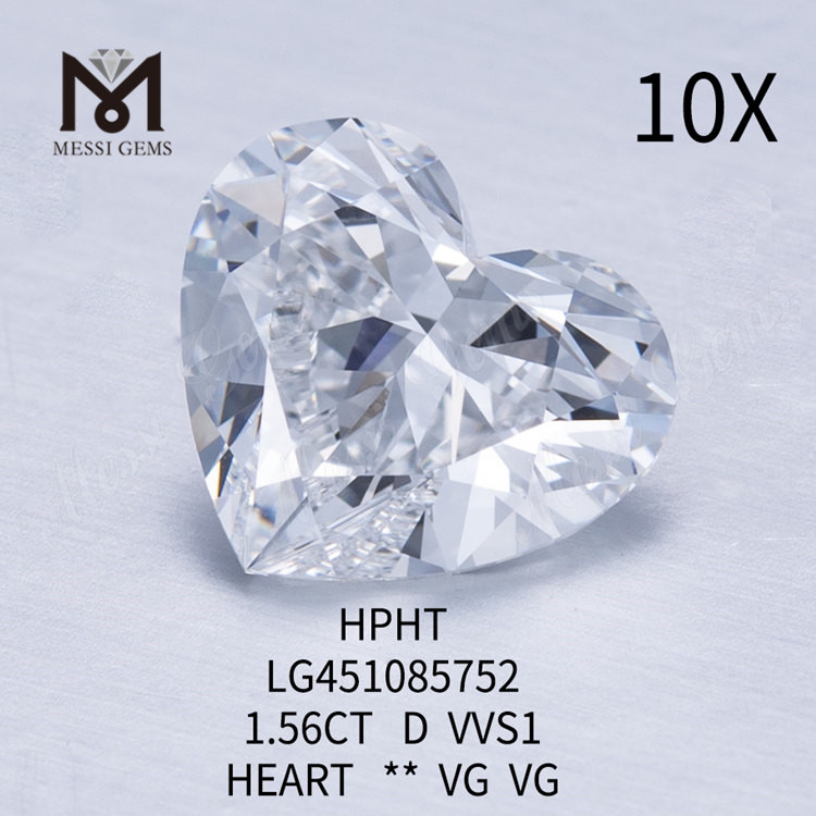 Diamanti da laboratorio BRILLIANT HPHT CUORE D VS2 da 1,56 carati