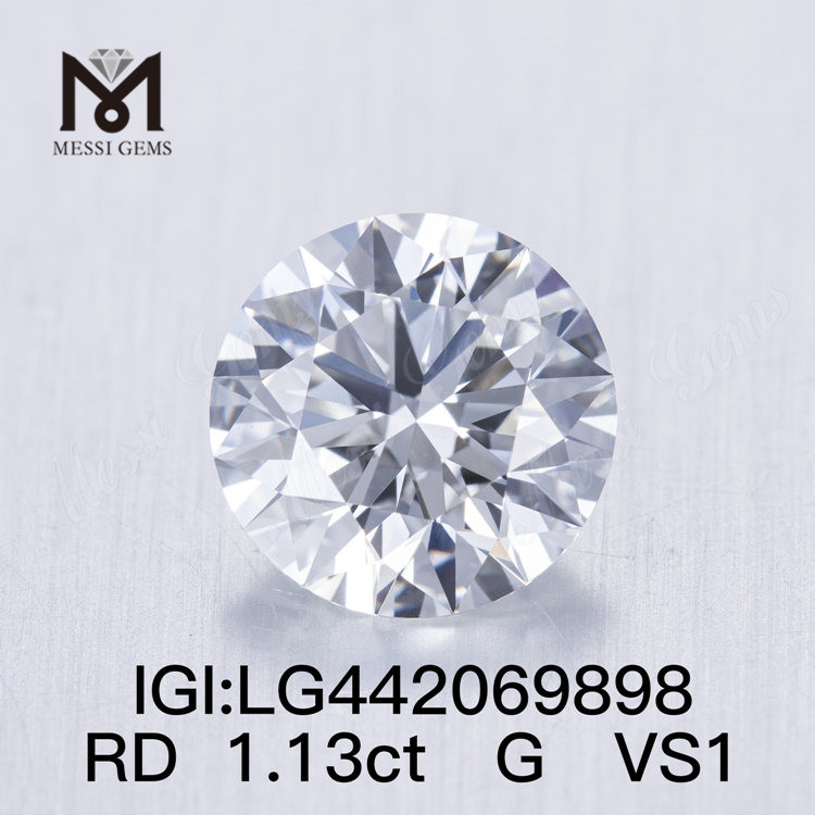 1,13 carati G VS1 IDEAL Diamante rotondo coltivato CVD