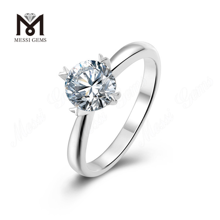 Messi Gems 1 carato D color moissanite diamante matrimonio anelli in argento sterling 925 per le donne