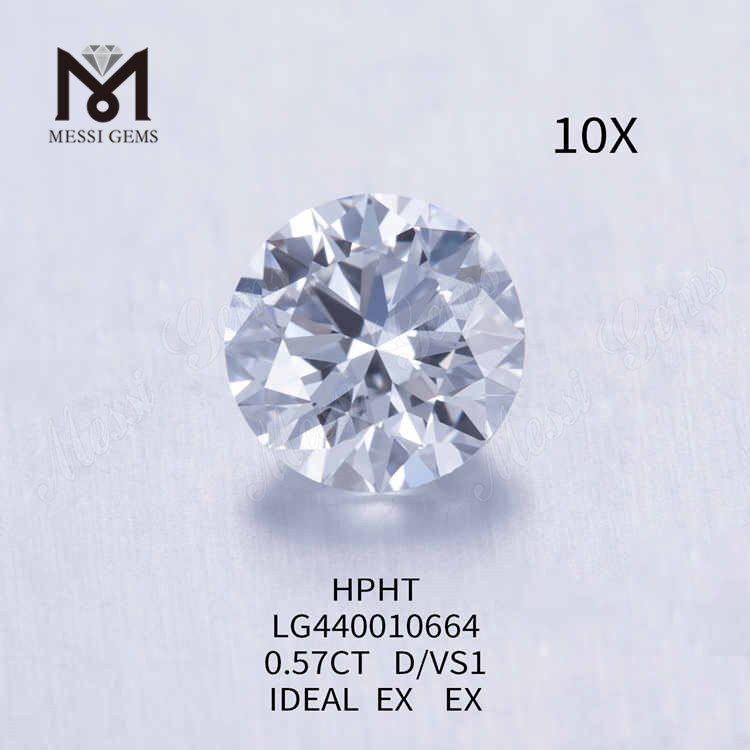 Diamante rotondo coltivato in laboratorio da 0,57 CT D/VS1 IDEALE