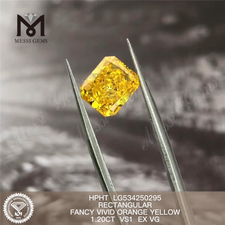 Diamante da laboratorio giallo da 1,20 ct VS1 RETTANGOLARE Diamante da laboratorio a taglio in vendita LG534250295
