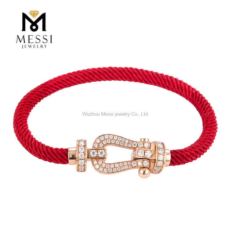 Bracciale Moissanite in oro rosa Gioielli da donna Catena regalo Bracciale alla moda Oem unisex