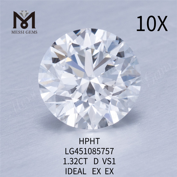 Diamanti da laboratorio HPHT 1,32 ct VS1 D IDEL Cut