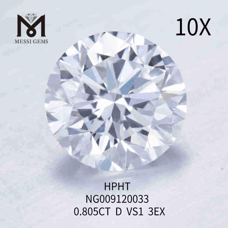 0.805 carati D VS1 rotondo bianco da laboratorio realizzato con diamante 3EX