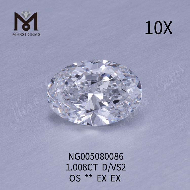 Diamante sciolto OVAL D coltivato in laboratorio 1.008ct VS2