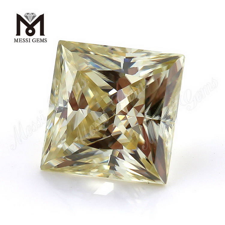 Princess Cut 10*10mm Certificato GRA giallo moissanite sfusa in vendita