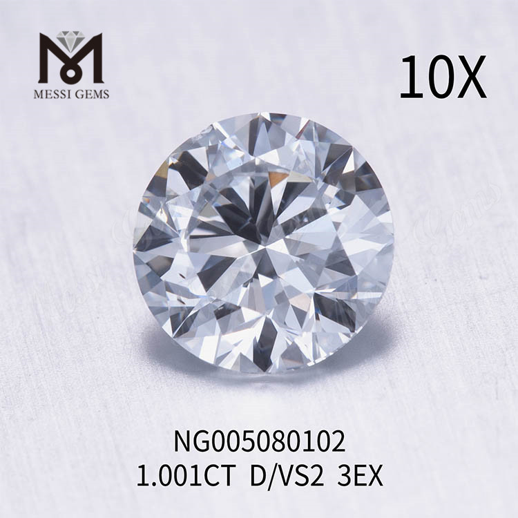 Pietra diamantata Lab Grown Diamond da 1.001ct D bianca con taglio VS2 EX