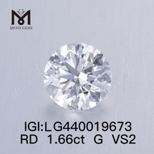 1,66 carati G VS2 IDEAL Diamante rotondo coltivato in laboratorio